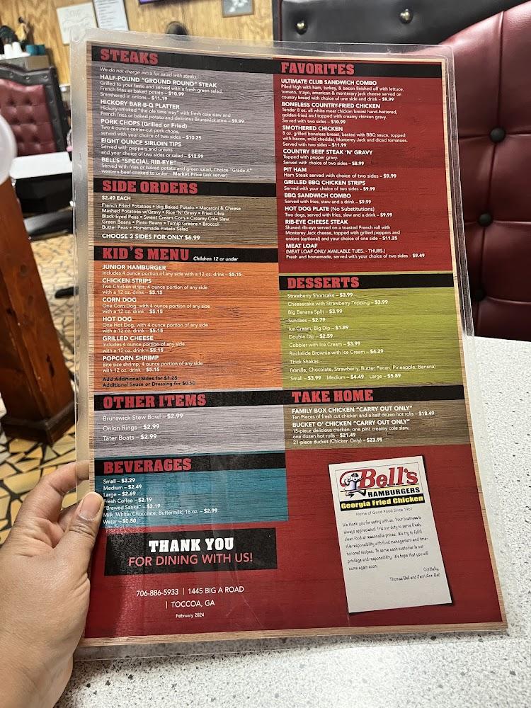 Bell's Drive-In Restaurant Menu image 4